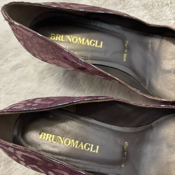 Bruno Magli Metallic Pink Purple Animal Print Pointed Toe Women's Heels Size 7 - Picture 6 of 12